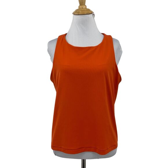 Athleta Top Womens XL Extra Large Tangerine Orange Cutout Back Halter Shelf Bra - Picture 1 of 13